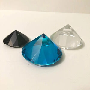 Lot of 3 Plastic  Diamond Paperweights